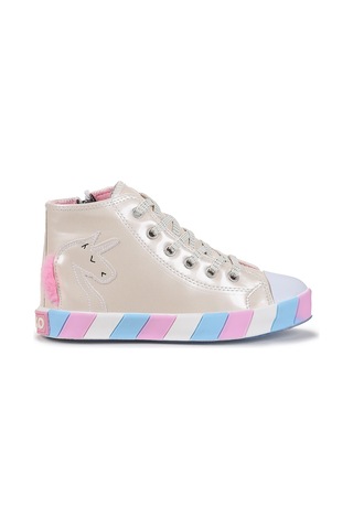 Kiko Kids Unicorn Fermuarlı Kız Çocuk Spor Ayakkabı Gümüş