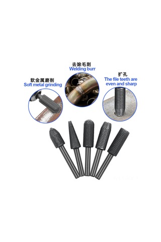 Kangvka 5 Parça Dönen Çelik File Seti - Yumuşak Metal Taşlama, Tıraş Temizleme Ve Delik Genişletme - Elektrikli Taşlama Ucu 6mm 11mm Pe Poşetli
