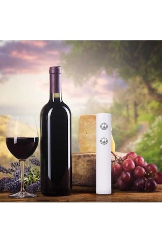 Fortunelane Beyaz Şarap Açıcı + Kağıt Kesici, 4 Aa Pil İle, Hızlı Mantar Açma, Siyah Abs Malzeme Pil Dahil Değil Siyah