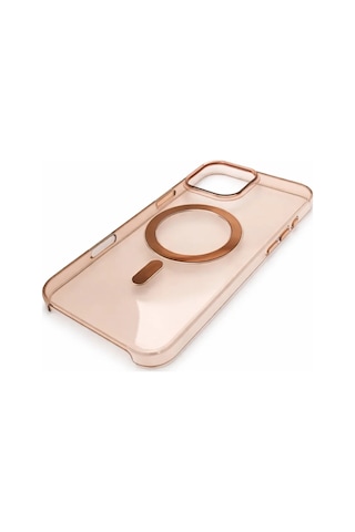İphone 16 Pro Max İle Uyumlu Magsafe Özellikli Kristal Netlik Sararmaz Pc Clear Case Bronz