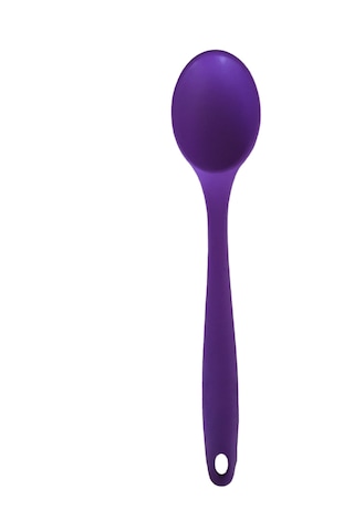 Pink Rose Bybirgül Büyük Boy Yanmaz Yapışmaz Silikon Spatula Kaşık Hamur Sıyırıcı Spatula Mor 3lü Set