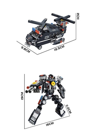 8in2 Dönüşebilen Robot Ve Polis Araçları Blok Seti - 738 Parça
