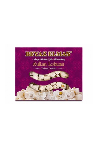 Beyaz Elmas Çifte Kavrulmuş Sultan Lokum 400 Gr - Antep Fıstıklı Geleneksel Türk Lokumu - Premium Lokum