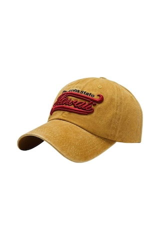 Tezzgelsin Unisex Eskitme Hawaii Nakışlı Ayarlanabilir Beyzbol Kep Şapka 2'li Set Lacivert - Sarı