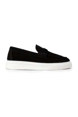 Deery Erkek Hakiki Süet Siyah Loafer Ayakkabı - 02043msyhp02