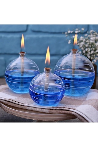 Kandillo Mavi Kandil Yağı Kokusuz Dumansız Iç Mekan Gaz Lambası Yakıtı 400 Ml 1 Metre Fitil Abundance Prosperity