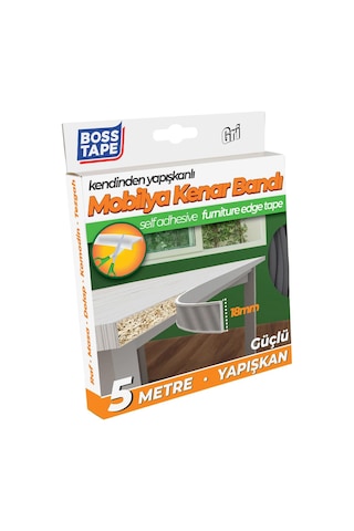 Boss Tape Yapışkanlı Gri Masa Mobilya Kenar Bandı