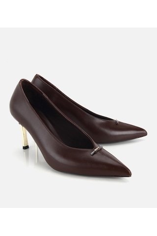 Hotiç Kadın Kahverengi Gold Topuk Detaylı İnce Topuklu Stiletto 01ayh332680a480 01ayh332680a480