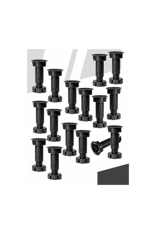 Centr Mebel'noj Furnitury Plastikten Ayarlanabilir Mobilya Ayaklığı, 16 Adet 307374722 Siyah