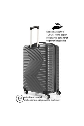 G&d Polo Suitcase Abs Koyu Gri Büyük Boy Valiz 600.02-b