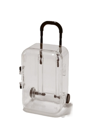 Kangvka Mini Valiz Desenli Masaüstü Organizer - Şeffaf Siyah 5x3.8x7.5cm - Küçük Aksesuar Ve Eşya Saklama Kutusu Çok Renkli