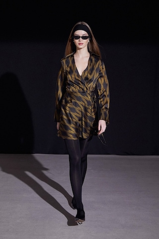 Rambi Bağlamalı Kruvaze Elbise Siyah Siyah