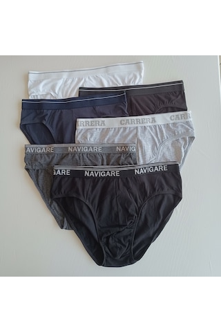 Bonbon Erkek 6'lı Paket Karışık Renk Slip Bb2629 Siyah