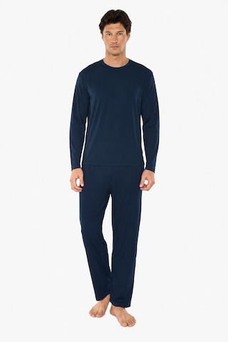 Malabadi Erkek Lacivert Bisiklet Yaka Micro Modal Extra Yumuşak Kışlık Pijama Takımı 6032