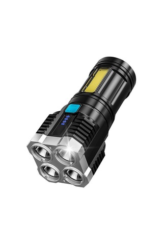 Jian Fan Dışa Mekan Dört Işık Led Çok Fonksiyonlu El Feneri Siyah