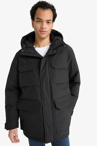 Defacto Su İtici Regular Fit Kapüşonlu Çift Cepli Fermuarlı Çıtçıtlı Mont F5701ax25wnbk27 Siyah-bk27