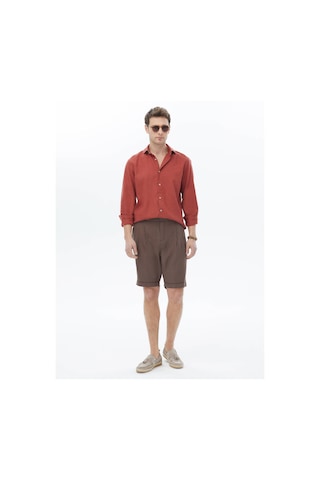 Kip Kahverengi Dokuma Casual Bermuda Çok Renkli