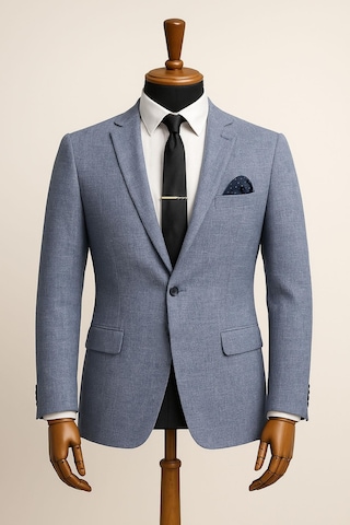 Fabio Cassani Erkek İtalyan Kesim Tek Düğmeli Blazer Ceket Klasik Ve Modern Şıklık Açık Mavi