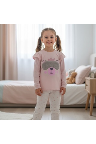 Bonbon Çocuk Maymun Baskılı 2'li Takım Cb1010 Pembe