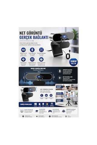 Webcam Orjınal 1080p Hd Konferans Kamera Dahili Mikrofon Görüntülü Sohbet Yayın Kamerası Hd Video Ae