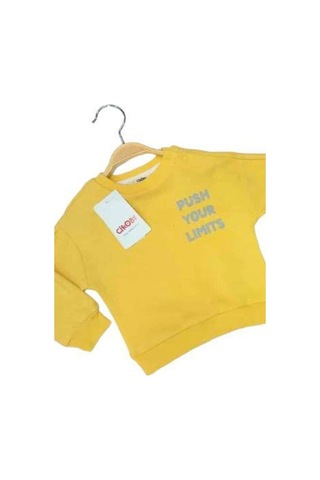 Çikoby Erkek Bebek Your Limits Yazılı Sweatshirt-13681 Sari