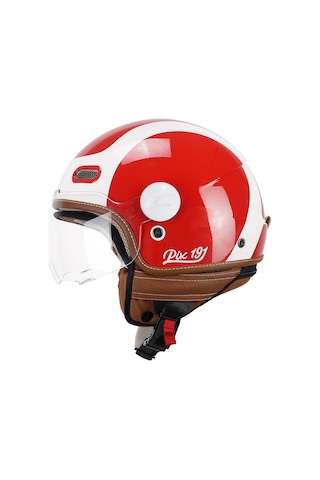 Cgm 191g Pix Sprint Rosso Bianco Sagomata Açık Kask Kırmızı-beyaz