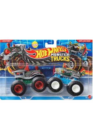 Hot Wheels Monster Trucks Güçlü İkili 1:64 Arabalar Loco Punk & A Çok Renkli