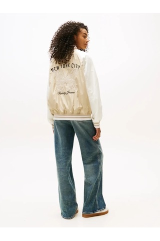 Tommy Hilfiger Tjw Souvenır Bomber Krem Kadın Bomber Ceket