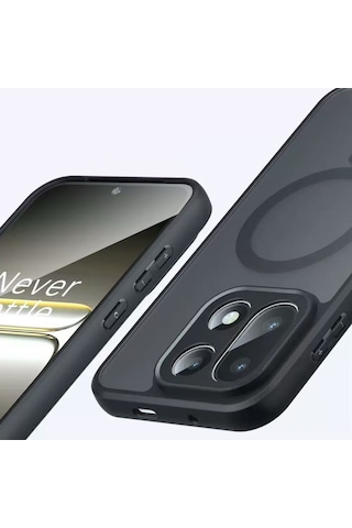 Maks Technology One Plus 15 5g Kılıf M-safe Şarj Özellikli Kamera Korumalı Mkst Lunex Kapak - Siyah