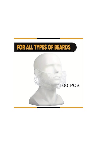 Willowhaven Beyaz 100 Adet Tam Kapsamlı Nefes Alabilir Sakal Filesi Erkek Berber Saç Maskesi