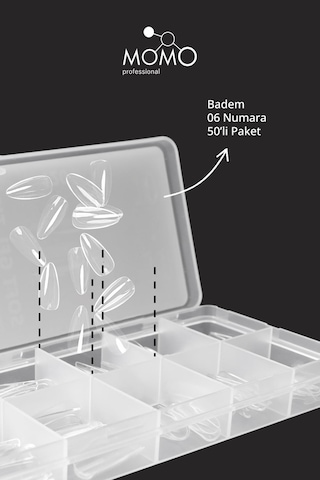 Momo Professional Soft Gel Tips Badem No:06 Tek Boy 50 Li Yedek Paket