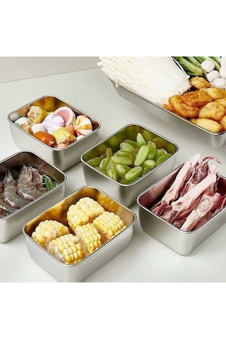 Paslanmaz Çelik Saklama Kabı Çok Renkli