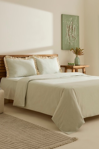 Kaşmir Home Lisa %100 Pamuk Tek Kişilik Nevresim Takımı Offwhite