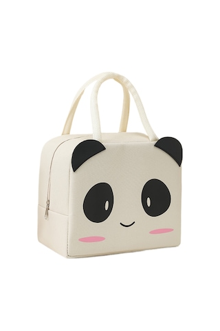 Jian Fan Taşınabiler Bento Çantası Karikatürlü Öğrenci Yemek Kutusu-beyaz Beyaz