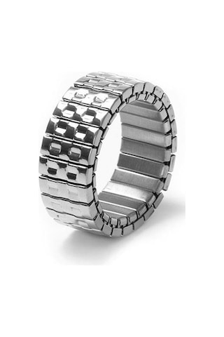 Chavin Silver Çelik 10 Mm Unisex Lastikli Geniş Yüzük Ev39by Gri