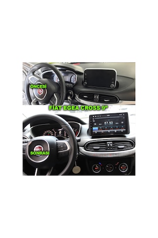 Snp Serisi Fiat Egea Cross Urban Yeni Göğüs Uyumlu 9 İnç Kablosuz Carplay Android Multimedya 4-32 Gb + Kamera 9"