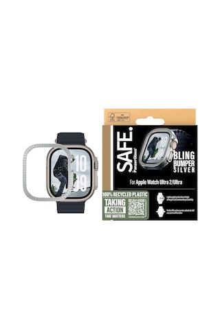 Safe. By Panzerglass Bling Bumper Silver Apple Watch Uyumlu Ultra 2