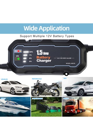 Ximistore9 12v Otomatik Motosiklet Akü Şarj Cihazı - Su Geçirmez, 1.5a Hızlı Şarj