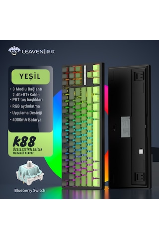 K88 Mekanik Oyun Klavyesi- 3 Modlu Hot Swap Rgb 4000 Mah Batarya