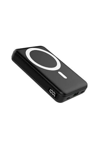10.000mah Dijital Göstergeli Taşınabilir 22.5w Hızlı Şarjlı Telefon Standlı Powerbank 200g Hafiflikte Ofis, Seyahatte, Alışverişte Kullanıma Uygun Şık Magsafe Powerbank-1336 BEYAZ