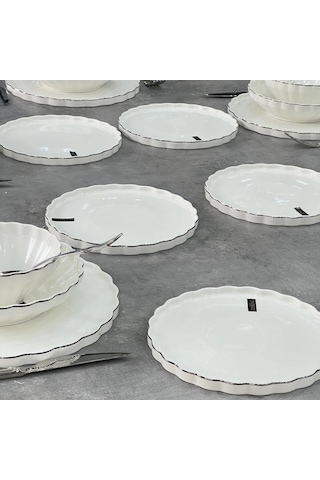 Royking Twist Silver 24 Parça Yemek Takımı Hrn 018 Gümüş