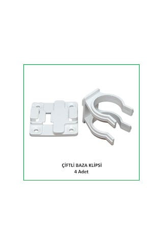 Baza Klipsi Çiftli 4 Adet Beyaz