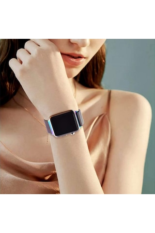 E2M Apple Uyumlu Watch 38-40mm KRD-01 Metal Hasır Kahverengi Kordon