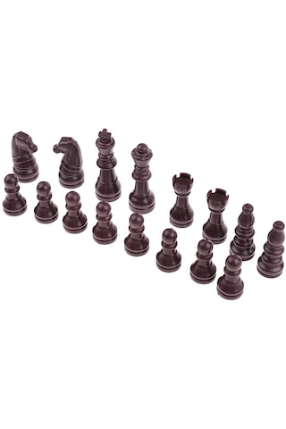 Homyl 16 Adet Yedek Plastik Satranç Taşları / Oyuncak Kahverengi