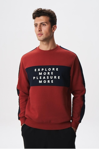 AR-MA Arma Erkek Regular Fit Yazılı Şardonlu 3 İplik Bisiklet Yaka Sweatshirt 001