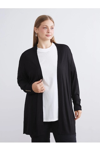 LC Waikiki Lcwaıkıkı Classic Siyah Şal Yaka Kadın Triko Hırka New Black