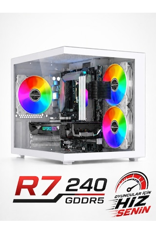 J-Tech Pulse R5-5500 16 GB 500 GB+256 GB SSD R7240 Free Dos Masaüstü Bilgisayar