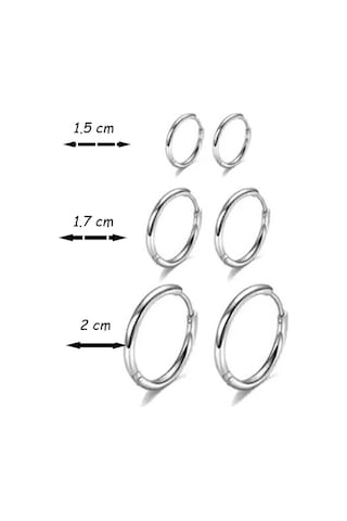 Kadın Kararmaz 316 L Çelik 6'lı Halka Set Küpe