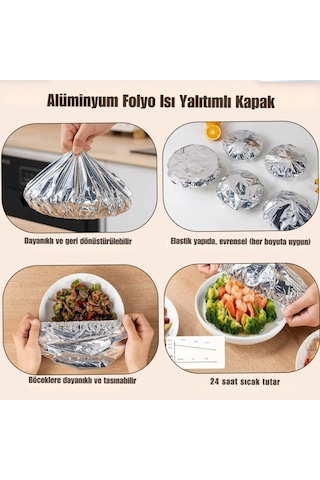 İbico Plastic Cover İ12-097 - 10 Adet Folyo Bone Kapak Tabak Ve Mini Tencere Örtüsü- 20'li Paket Diğer