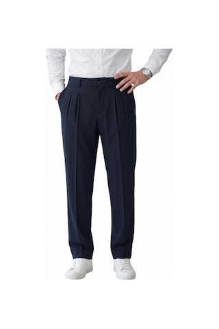 Deep Sea Deepsea Lacivert Baggy Fit Pileli Kumaş Pantolon Likralı, Beli Lastikli Rahat Kesim Erkek Pantolon 2600920